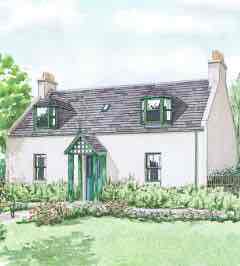 Architectural Illustrators Artist impression of a reconstructed farm house building built at Drumhead Finzean in 1880s.
