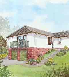 Scottish architectural illustrators hand painted artists impression of The Durness house building.
