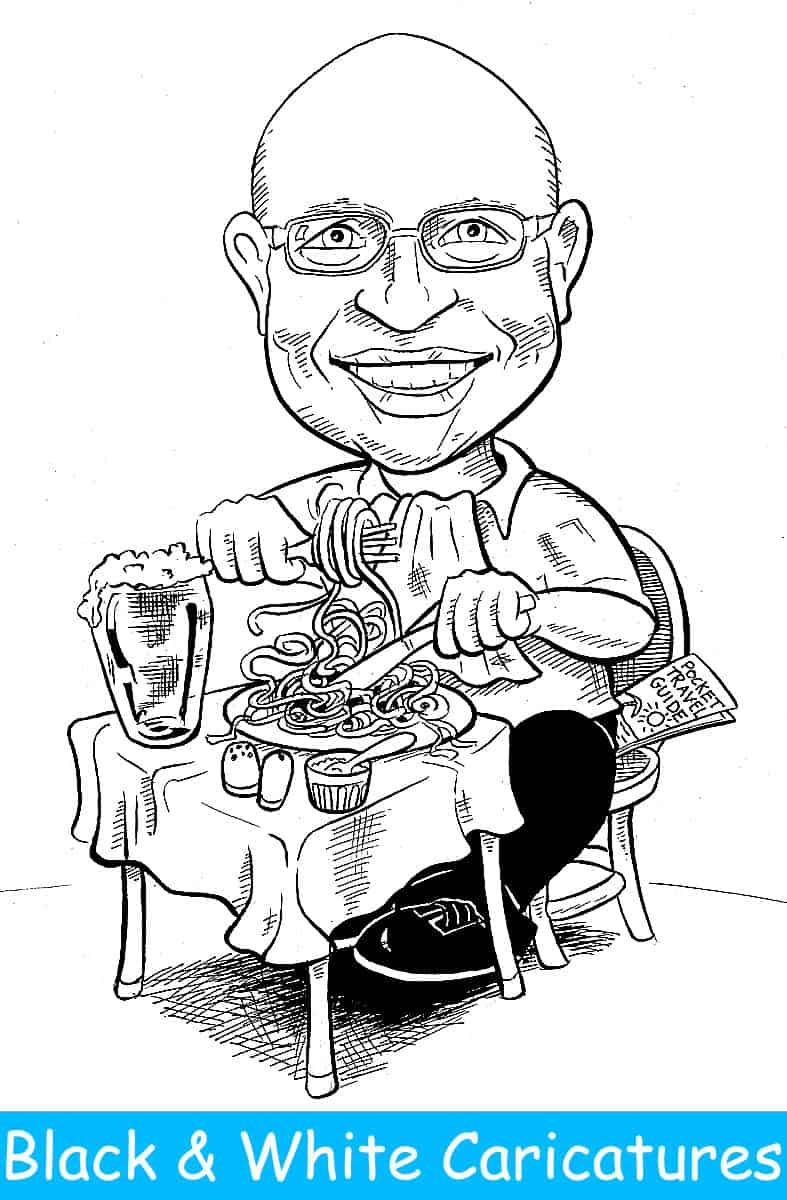 Shop for black and white, pen and ink caricatures