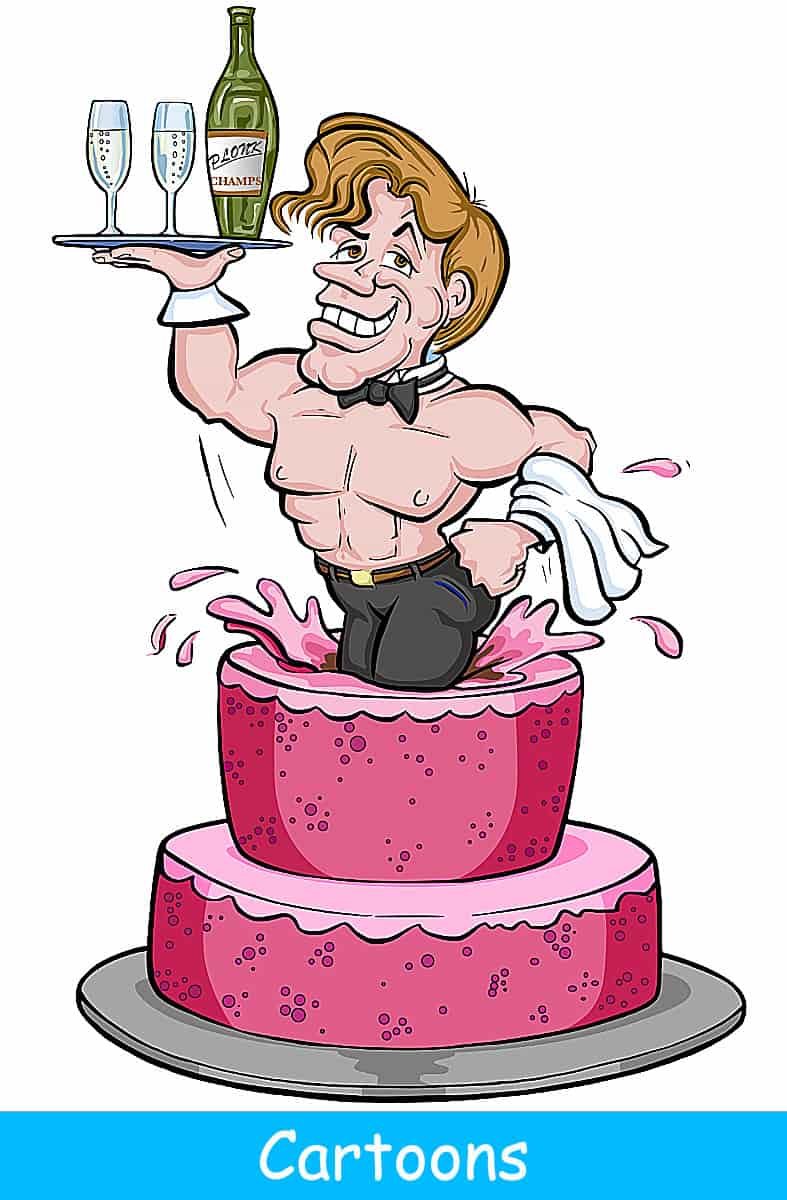 Click to view a gallery of custom business cartoons and promotional brand mascots designed by Ron Smith.